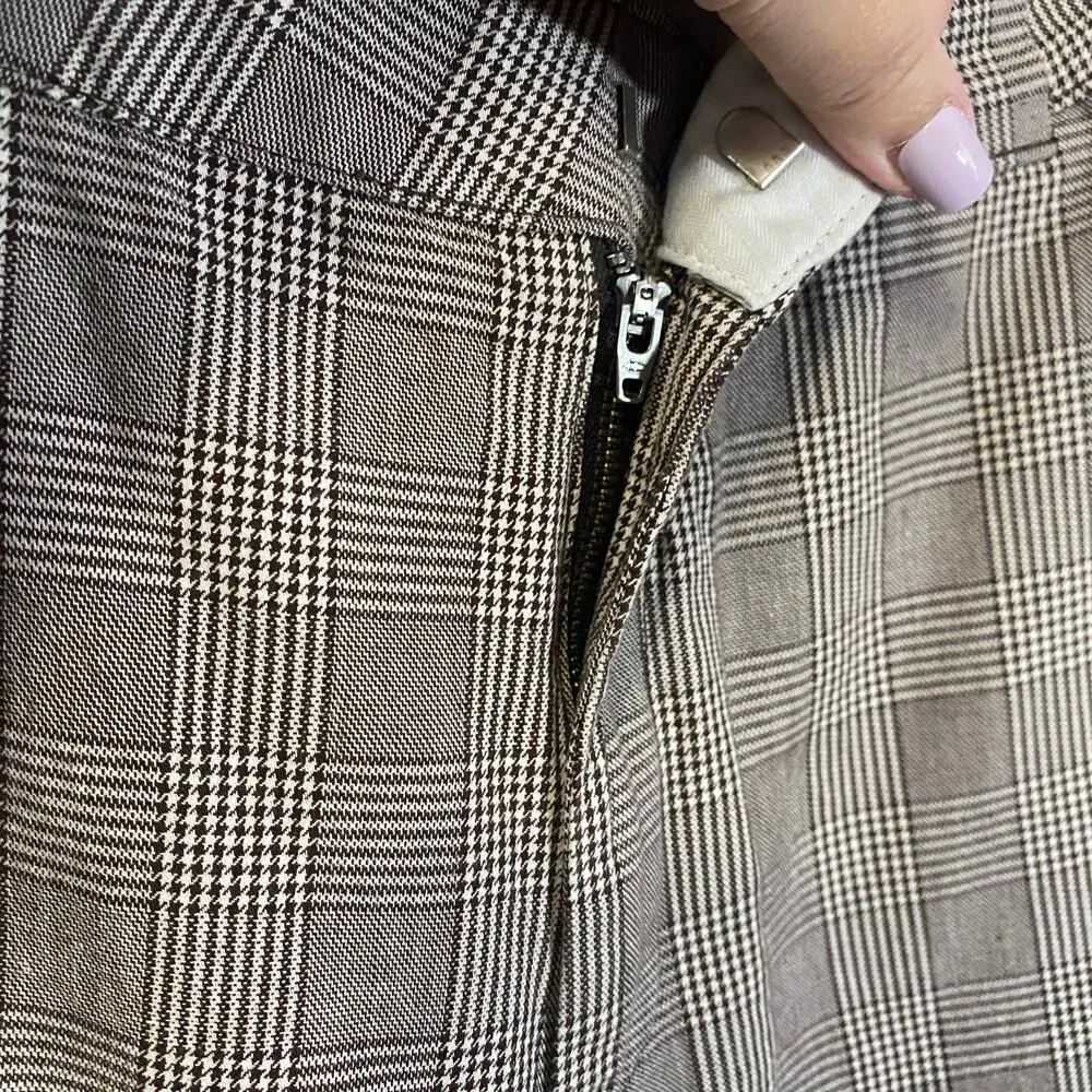 Dickies Relaxed Fit Glen Plaid Bakerhill Pant Brown Tan 100% Cotton Sz 6R - Picture 6 of 12